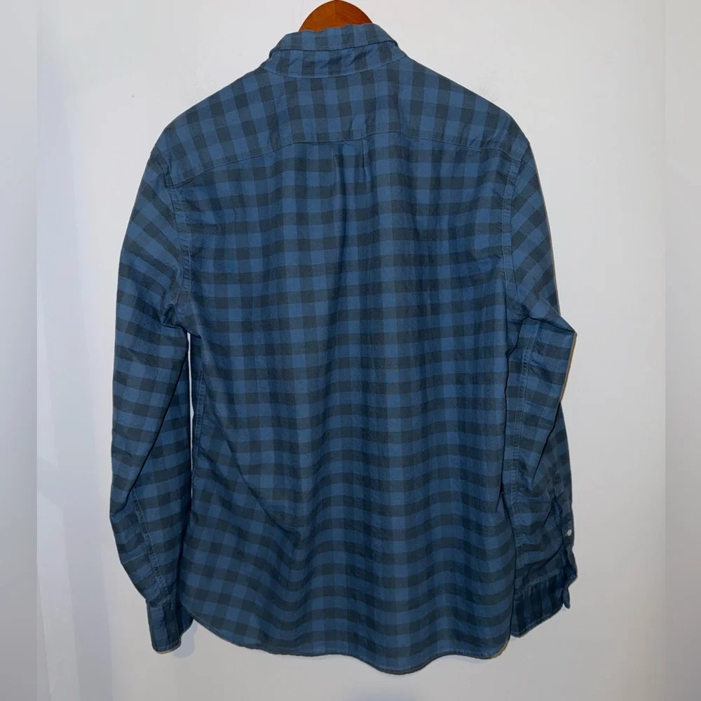 👔 J.Crew Slim Fit Blue Buffalo Check Oxford Shirt XL